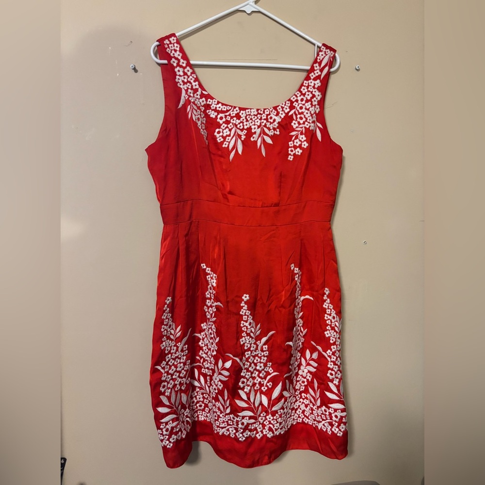 ANTONIO MELANI Red and White Floral Mini Dress